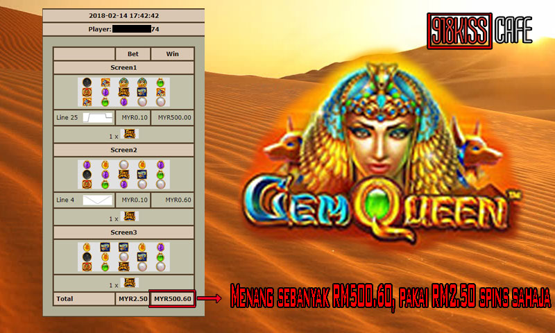 Gem Queen Pemenang jackpot